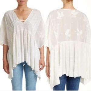 ~FREE PEOPLE~ IVORY OVERSIZED SUNNY WORLD KAFTAN-S